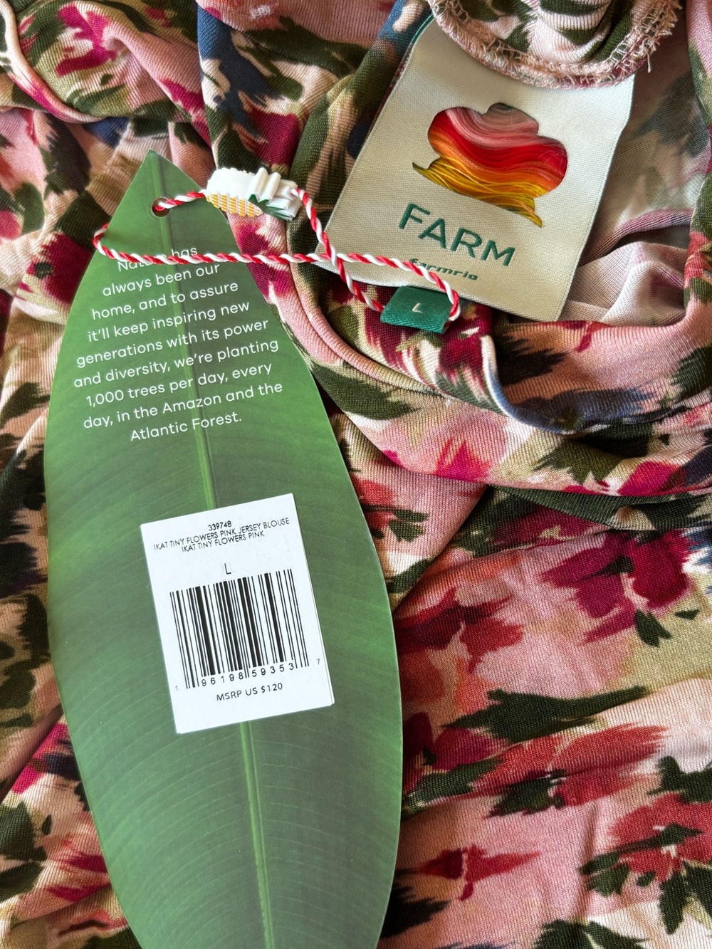 NWT Farm Rio Ikat Tiny Flowers Jersey Top - Picture 5 of 8